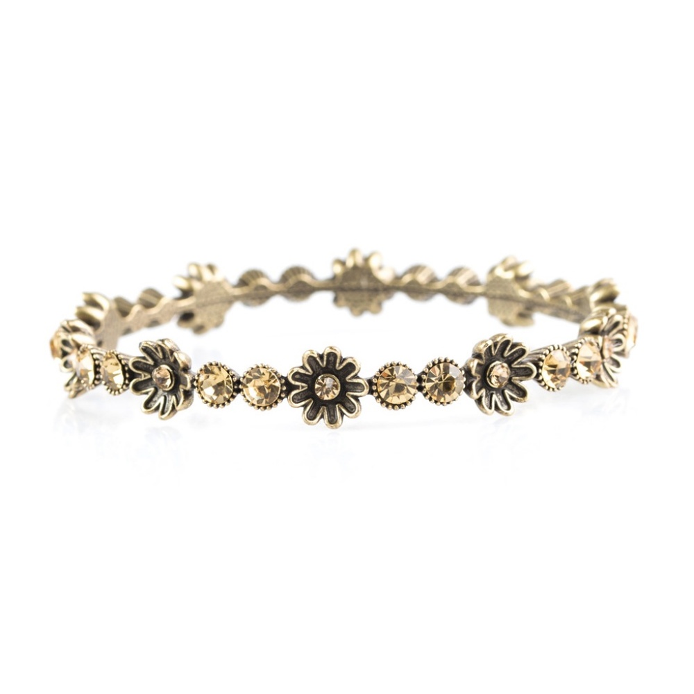Daffodil Diva Bangle Bracelet in Brass